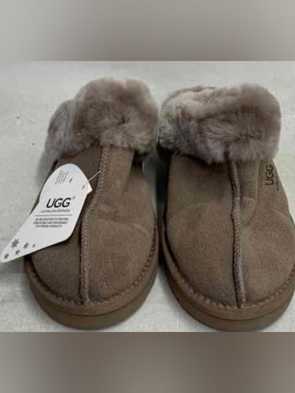 UGG Australian Shepherd Chestnut Suede Fur-Lined Clog Slippers M8 W10 NWT
